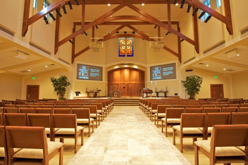 Church acoustic ceiling for noise reduction
